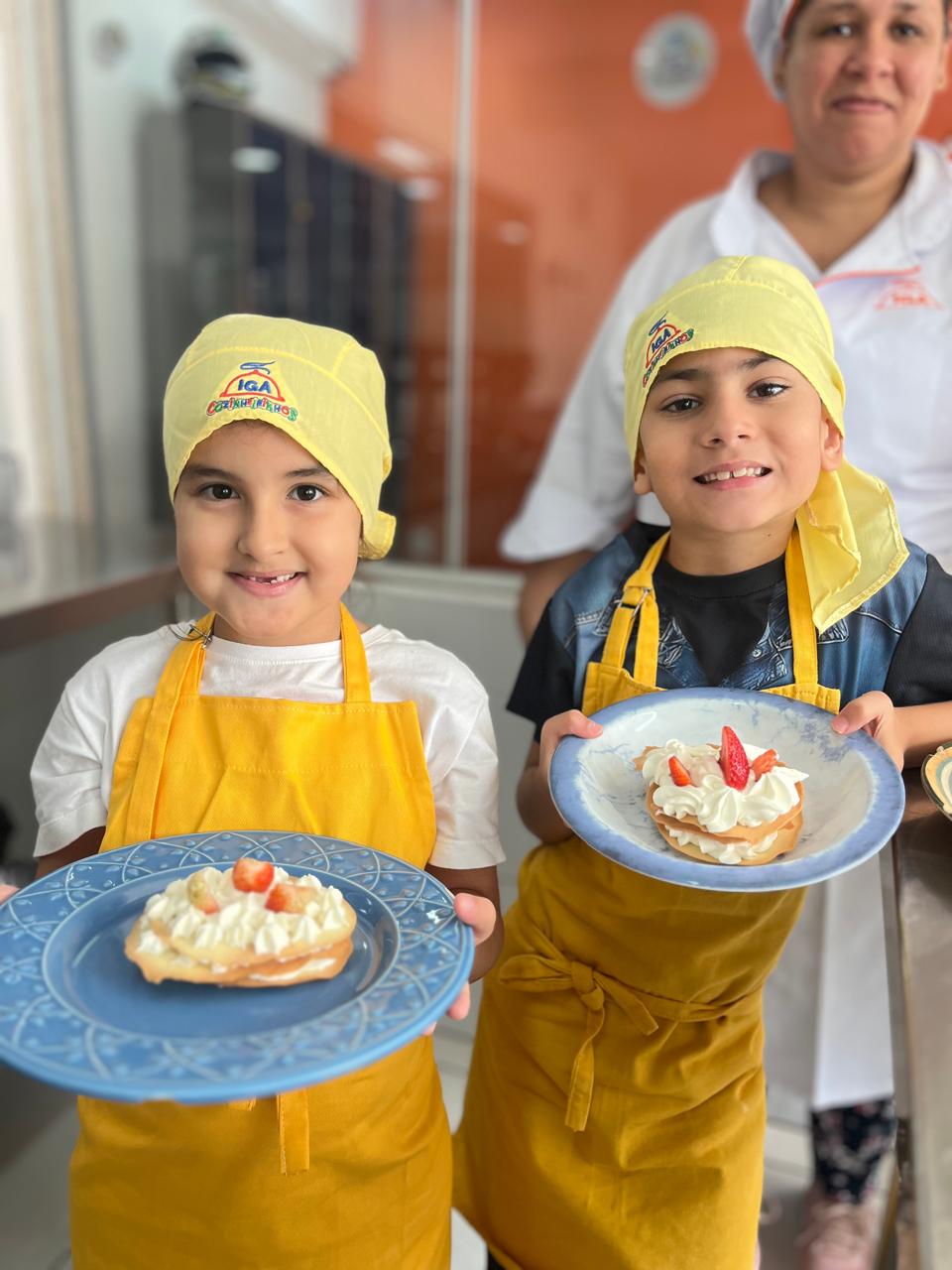 Aluno na cozinha do IGA Campo Grande
